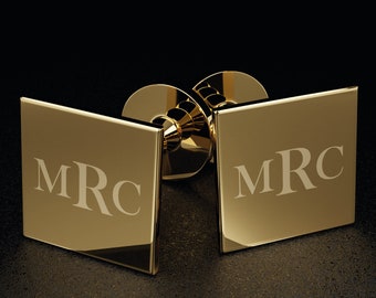 Personalised Gold Cufflinks | Cuff Links | Cufflinks for Groom - Gift For Husband