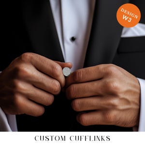 Personalized Name Cufflinks - Customized Cufflinks - Groom Wedding Cufflinks - Groomsmen gift - Initials Cufflinks - Silver Cufflinks