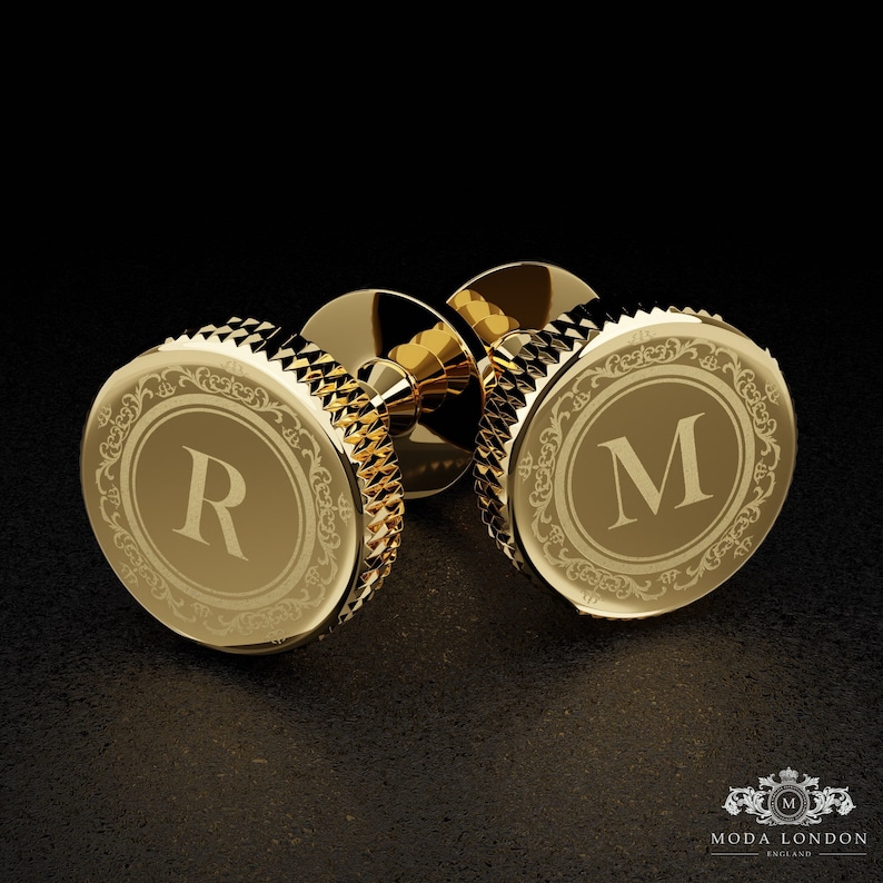 Groomsmen gift Initials Cufflinks Personalised Name Cufflinks Customised Cufflinks Groom Wedding Cufflinks Engraved Cufflinks image 5