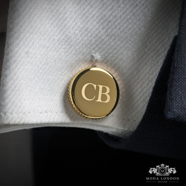 Groomsmen gift Initials Cufflinks Personalised Name Cufflinks Customised Cufflinks Groom Wedding Cufflinks Engraved Cufflinks image 4