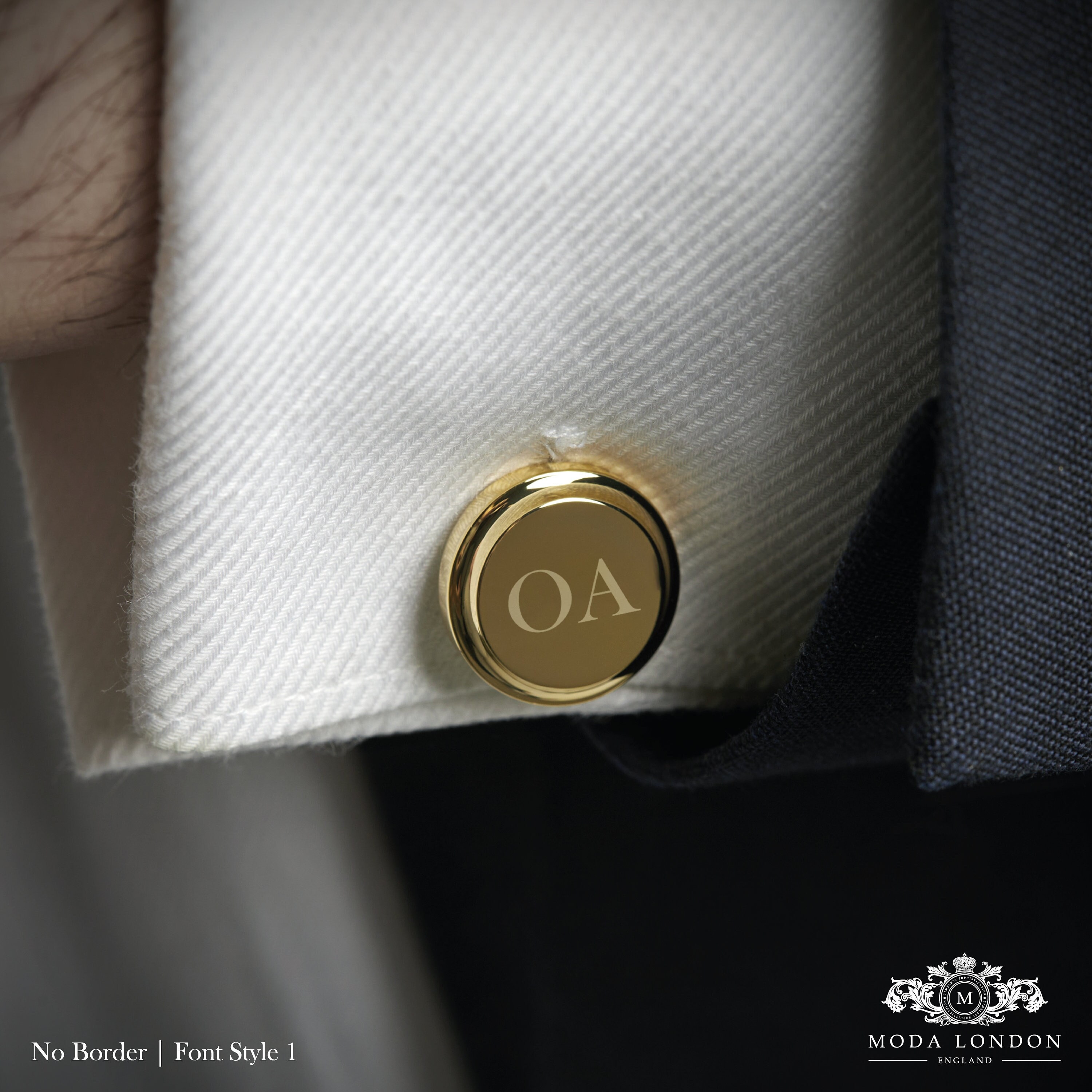 Gold Personalised Engraved Initial Cufflinks - Wedding or Birthday Gift - Personalised Engraved Gift