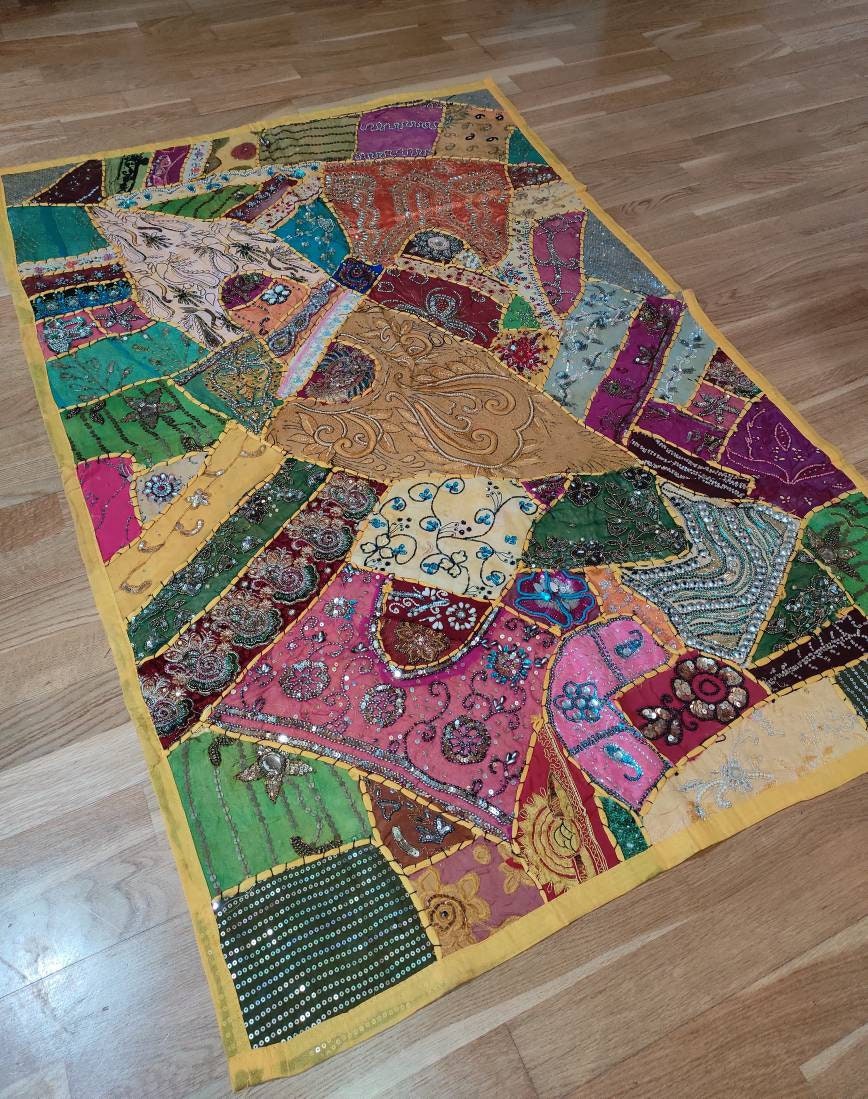 Indian Handmade Tapestry Indian Throw Wall Decor Art Etsy