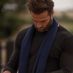 Mens Cashmere scarf, luxury ribbed cashmere scarf image 3