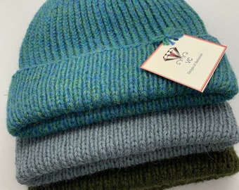 Unisex alpaca cashmere beanie hat - green beanie, knitted beanie hat, cashmere hat, mens cashmere beanie, alpaca beanie, mens alpaca beanie