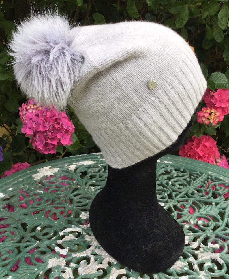 Lightweight cashmere Pom Pom hat, cashmere hat, cashmere Pom Pom, cashmere beanie image 6