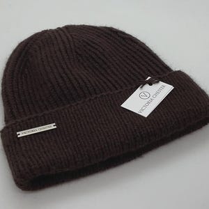 Men’s cashmere hat, cashmere beanie, mens hat, mens beanie, cashmere hat for men, cashmere hat, knitted hat, mens knitted hat Dark Chocoate Brown