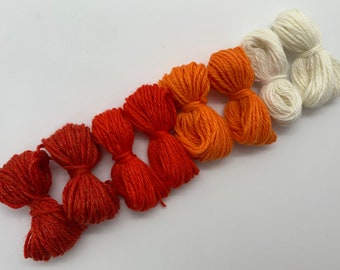 Pure cashmere darning yarn in various shades of orange, orange thread, cashmere thread, darning thread, cashmere repair