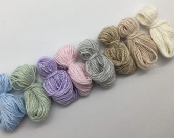 Pure cashmere darning yarn in pastel shades, pastel embroidery thread, cashmere thread, darning thread, cashmere repair
