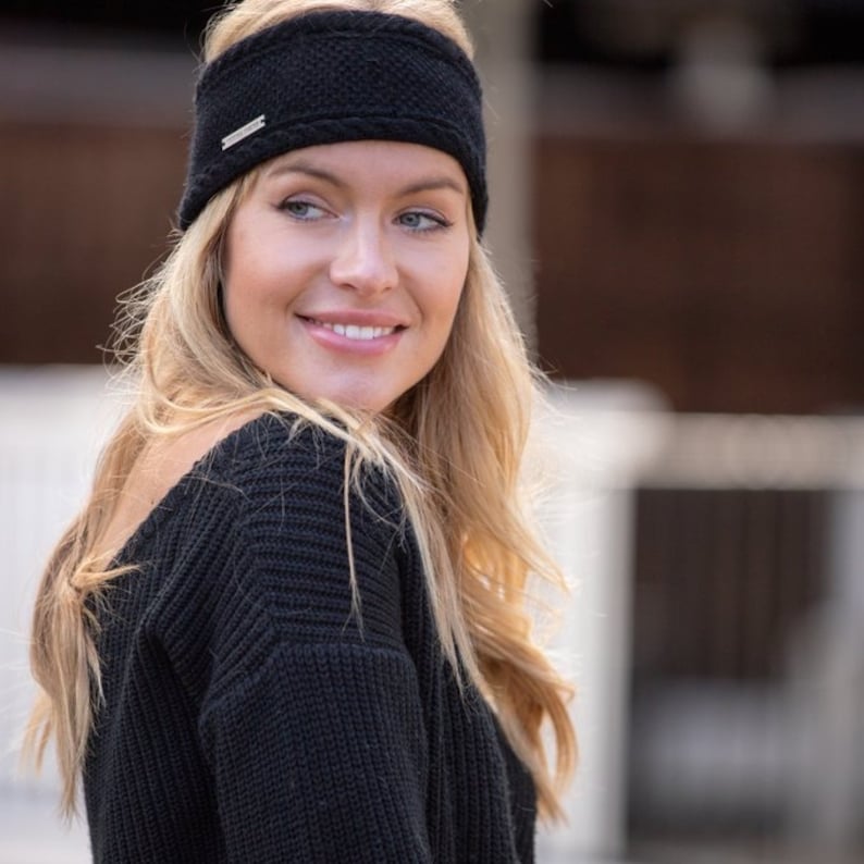 Ladies Black Cashmere Ear Warmer / Headband Etsy UK