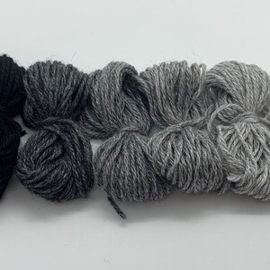 Pure cashmere darning yarn in various shades of black, through greys to cream thread, cashmere thread, darning thread, cashmere repair zdjęcie 8