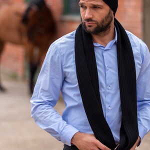 Mens Cashmere scarf, luxury ribbed cashmere scarf image 5