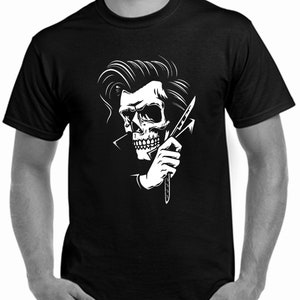 Rockabilly T SHIRT Tee Tattoo Hipster Psychobilly music skull & blade unisex men t shirt and women's  sizes from S-4xl