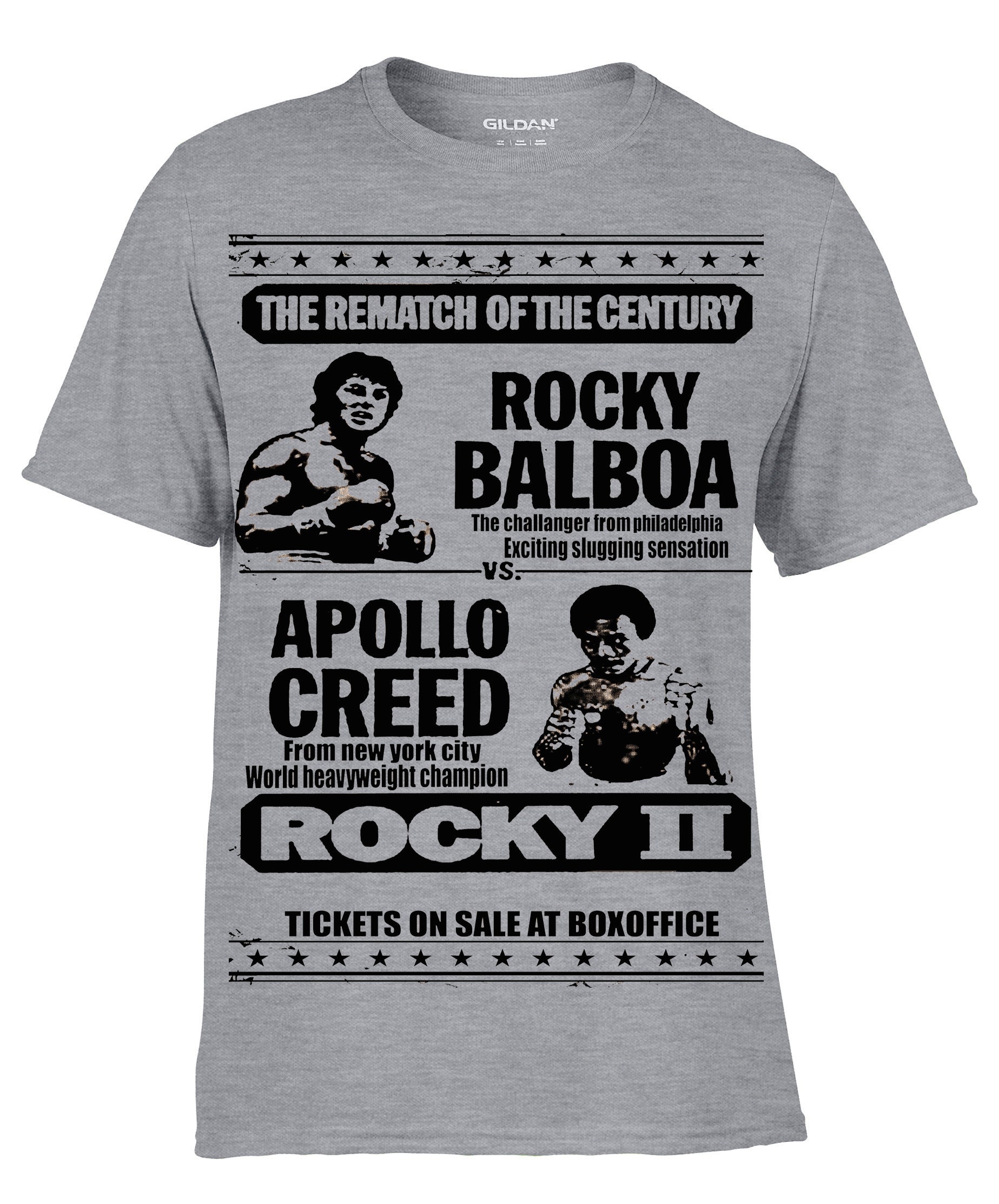 Boxing Rocky Balboa vs Apollo Creed performance t-shirt sport | Etsy