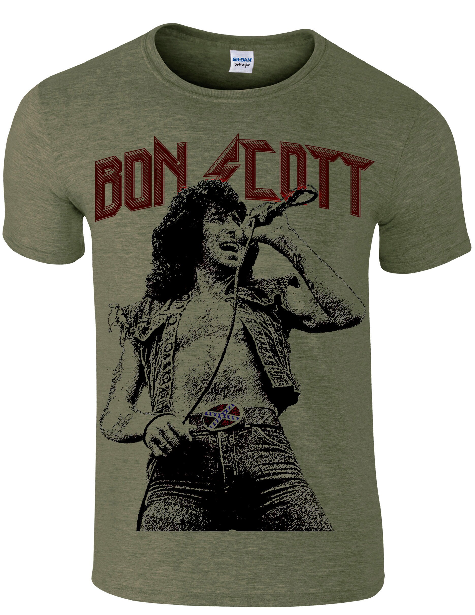 Bon Scott tribute men t shirt music rocker heavy rock ac/dc Etsy