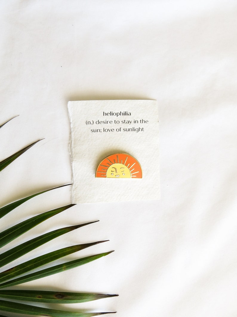 HELIOPHILIA sun enamel pin valentines day gift idea for her