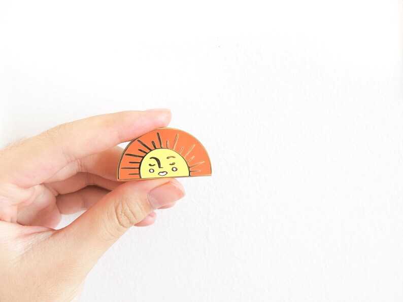 HELIOPHILIA sun enamel pin valentines day gift idea for her