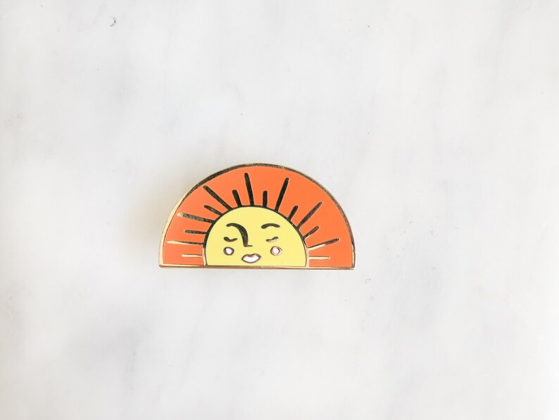 HELIOPHILIA sun enamel pin valentines day gift idea for her