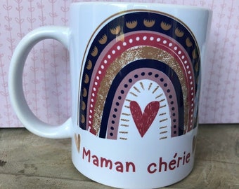 MUG PERSONNALISE Rainbow BOHO Maman Chérie