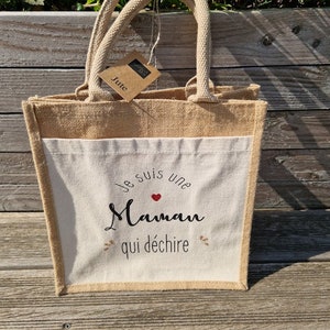 Personalized jute and cotton tote bag MISTRESS GIFT