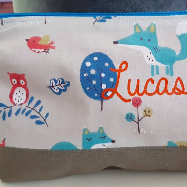 Trousse écolière  personnalisée thème renard