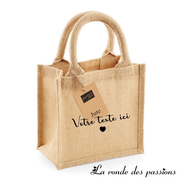 mini sac jute personnalisé