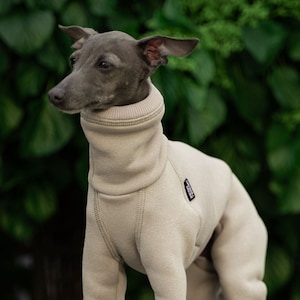 100% cotton - Best italian greyhound clothing , comfortable Jumpsuit for iggy - beige