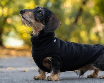 90% cotton - Sweatshirt for Dachshund - dachshund sweater - BLACK