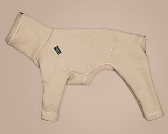 100% Baumwolle - Jumpsuit für Whippet, Premium Kleidung für Whippet - beige