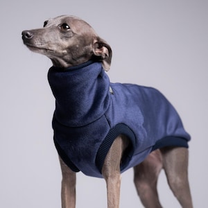 Velvet Fleece Iggy Jumper – Italian Greyhound Clothing, Navy Blue