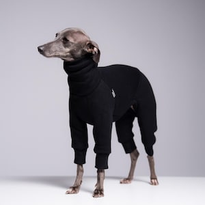 90% Cotton Italian Greyhound Jumpsuit – Iggy Dog Overall, Black