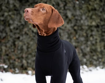 90% cotton - Jumpsuit for Vizsla - dog clothes - BLACK
