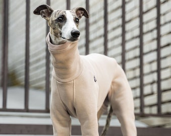 100% cotton - Jumpsuit for whippet, premium whippet clothes - beige