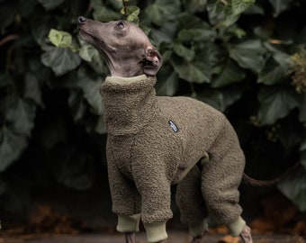 42% wool - Jumpsuit for iggy - italian greyhound clothing - KHAKI