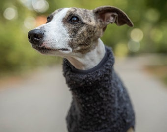 75% wool, Grey Whippet jumper comfortable and warm