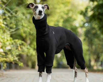 90% cotton - Jumpsuit for Whippet - whippet clothes - Black
