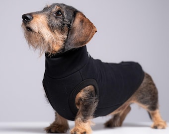 Jersey de algodón 90% para perro salchicha – Suéter para perro salchicha, ropa para perros salchicha, negro