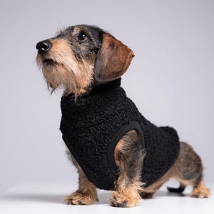 75% Wool Dachshund Jumper – Sausage Dog Sweater, Doxie Clothes, Black