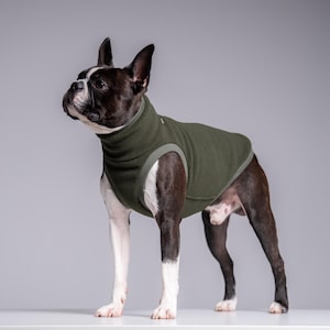 Fleece PRO Pullover für Parson Russell Terrier – Jack Russell Kleidung, Kleiner Hundepullover, Khaki