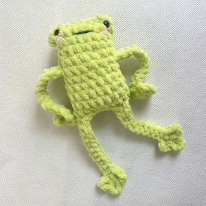 No sew Frog Crochet Pattern, Cute DIY Crochet Animal Pattern, Crochet Leggy Frog, Easy Amigurumi Crochet Yarn Plushie Frog Beginner Guide