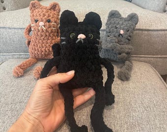 Cat Crochet Pattern No Sew Cat Easy Beginner Crochet Pattern Amigurumi Cat Crochet Plushie Gift Idea Digital PDF Download