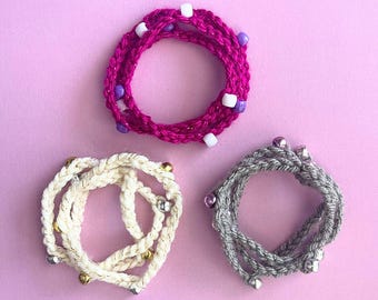 Crochet Bracelet with Beads Pattern | Easy Beginner Crochet Jewelry | Simple Beaded Bracelet Tutorial | Instant Download PDF