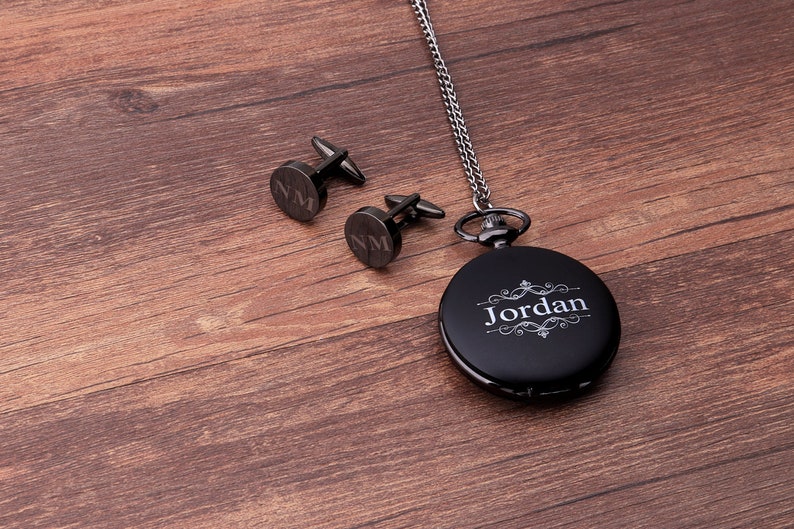 Groomsmen Gifts Groomsman Pocket Watch Cufflinks Set Etsy