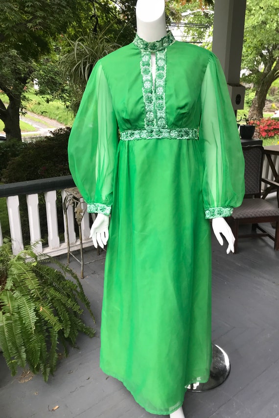 kelly green evening gown