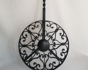 Antique ironwork rotating roasting grid metal pan holder for use in open fire 19th century Ironwork pot trivet | Antique open hearth decor