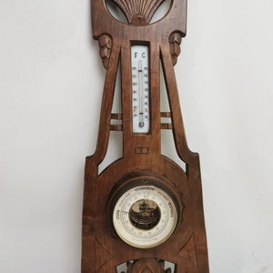 Antique Wood Carving Weather Station With Flower Motif in Dutch ...