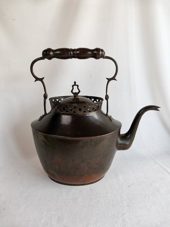 Antique Copper Victorian Teapot 1880s Decorative Tea Kettle Etsy