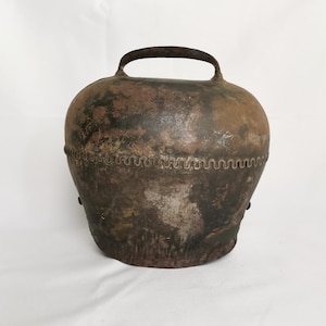 Antique large cow bell 1900s Antique cow bell | Antique hand forged cow bell | Cow bell Alps  Very large cow bell | Large cattle bell