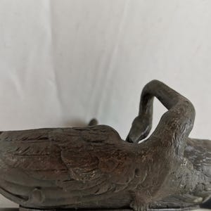 Antique pewter ashtray with two swans 1900s Art Nouveau | Decorative ashtray | Antique pewter swan ashtray | Art Nouveau swan dish image 10