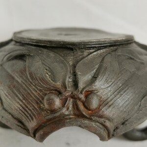 Antique pewter ashtray with two swans 1900s Art Nouveau | Decorative ashtray | Antique pewter swan ashtray | Art Nouveau swan dish image 19