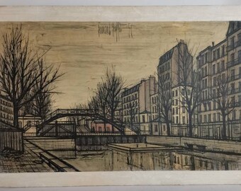 ベルナール・ビュッフェ、「PAYSAGES DE PARIS-Canal ベルナール・ビュッフェ、「PAYSAGES DE PARIS-Le pont d
